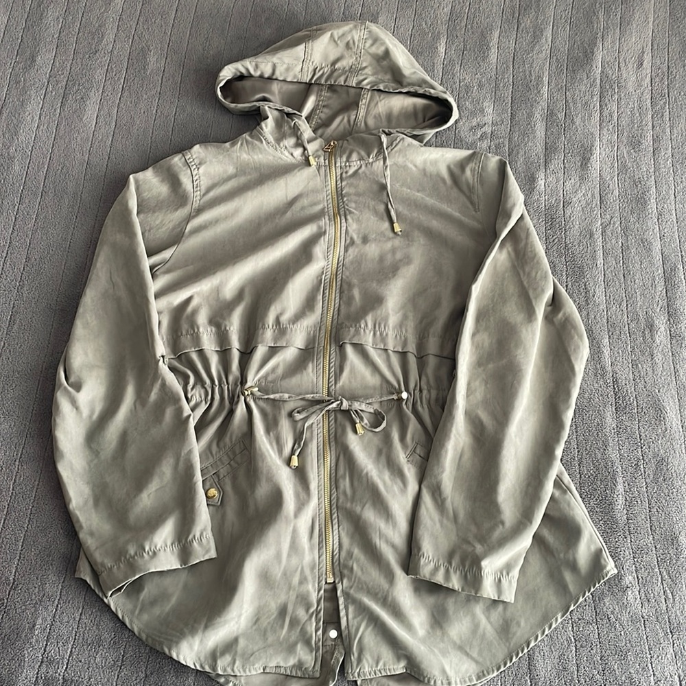 Green zip up jacket